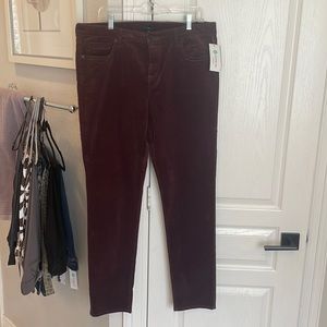 NWT dark maroon/purple corduroy skinny jeans